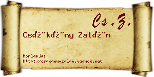 Csákány Zalán névjegykártya